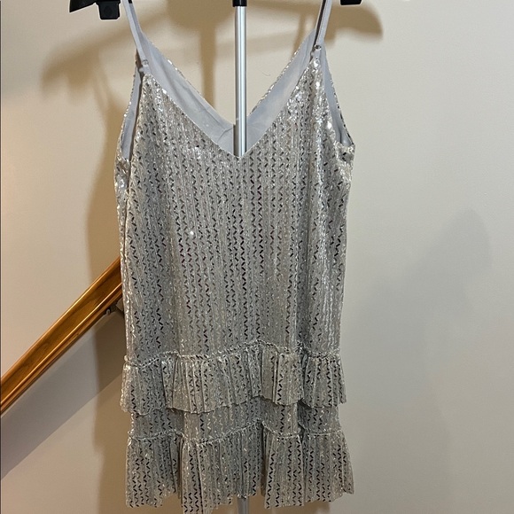 Lost + Wander Shimmering Silver Dress - Size Medium - Picture 6 of 7